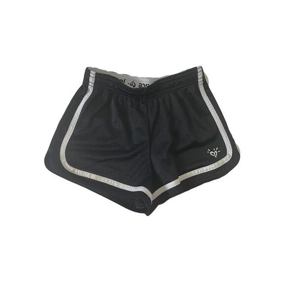 Justice Girl's Athletic Shorts Black and White Mesh Elastic Waist Size 6 - Picture 1 of 7